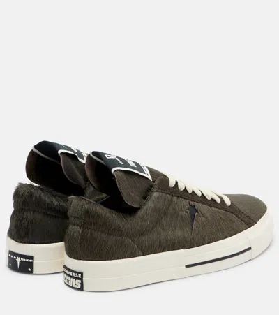 Rick Owens X Converse Drkshdw One Star Pro Ox Calf Hair Sneakers In Brown