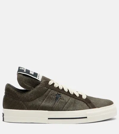 Rick Owens X Converse Drkshdw One Star Pro Ox Calf Hair Sneakers In Brown