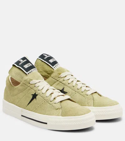 Rick Owens X Converse Drkshdw One Star Pro Ox Calf Hair Sneakers In Green