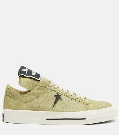 Rick Owens X Converse Drkshdw One Star Pro Ox Calf Hair Sneakers In Green
