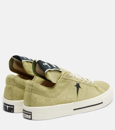 Rick Owens X Converse Drkshdw One Star Pro Ox Calf Hair Sneakers In Green