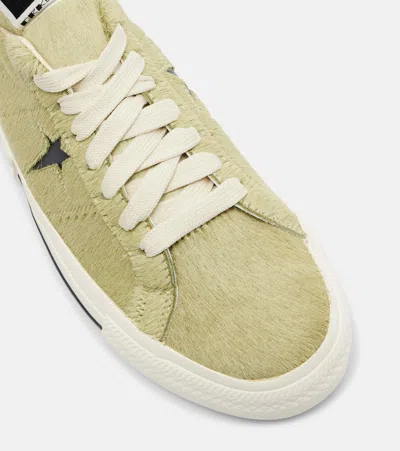 Rick Owens X Converse Drkshdw One Star Pro Ox Calf Hair Sneakers In Green
