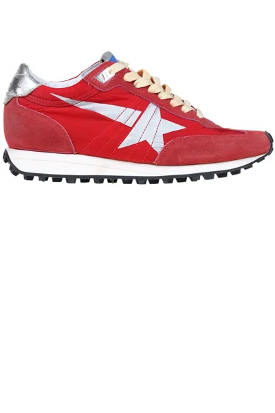 Golden Goose Low Top Sneakers Contrasting Panels In Red