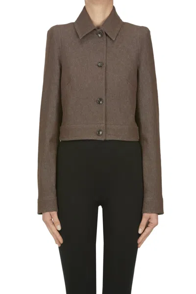 Max Mara "carp" Jacket Cotton In Brown