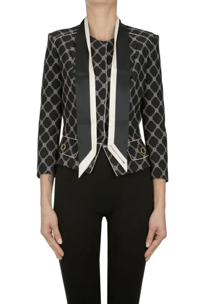 Elisabetta Franchi Cropped Blazer In Black