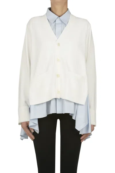 Sacai Cardigan With Shirt In Multi