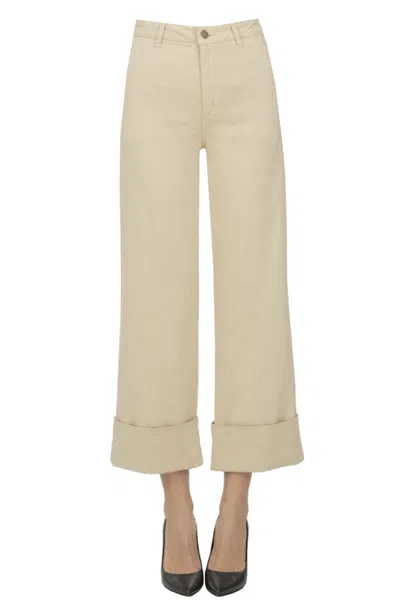 D Exterior Cuffed Leg Cropped Trousers In Neutral