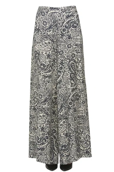 Compagnia Italiana Printed Wide Leg Trousers In Gray