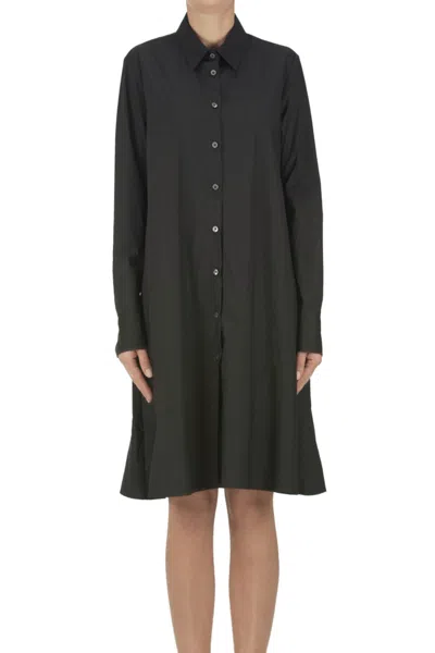 Caliban Cotton Shirt Dress In Black
