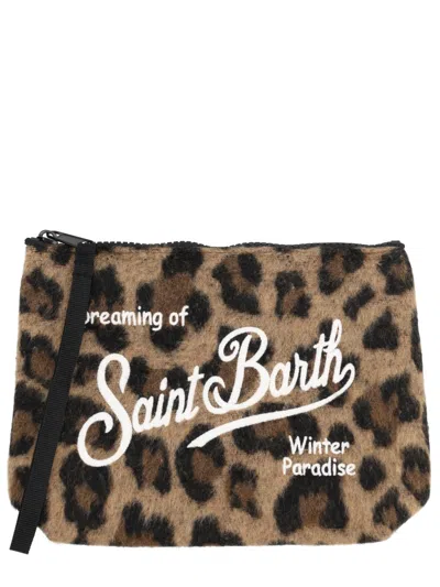 Mc2 Saint Barth Aline Felt Clutch Bag In Orange
