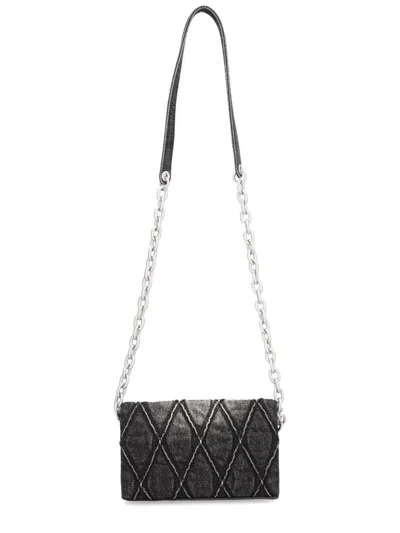 Diesel Women Black Charm-d Wallet Strap Wallet On Chain In Black
