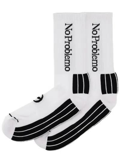 No Problemo "" Socks In White