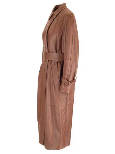 Max Mara Bellico Coats Brown In Brown