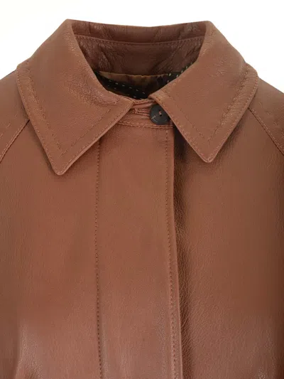 Max Mara Bellico Coats Brown In Brown