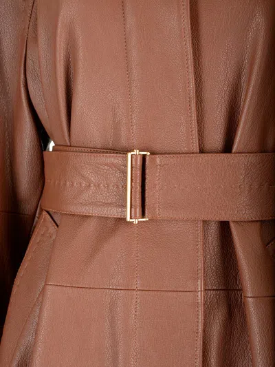 Max Mara Bellico Coats Brown In Brown