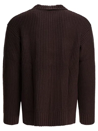 Carhartt Ip Mens Chore Logo-patch Knitted Wool-blend Cardigan Palisander In Brown