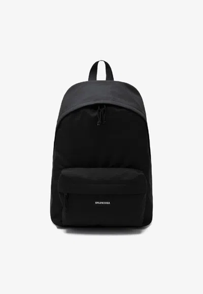 Balenciaga Explorer Backpack In Nylon With Applied Logo In Black