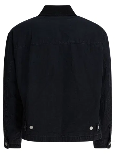 Comme Des Garçons Homme Deux Denim Jacket With Zipper Jackets And Coats Black In Black