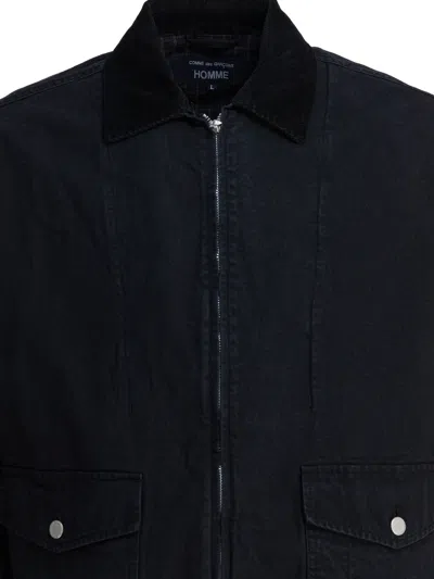 Comme Des Garçons Homme Deux Denim Jacket With Zipper Jackets And Coats Black In Black