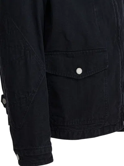 Comme Des Garçons Homme Deux Denim Jacket With Zipper Jackets And Coats Black In Black