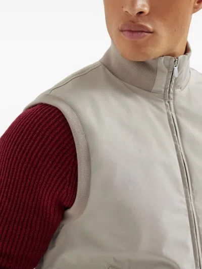 Brunello Cucinelli Down Vest In Neutral