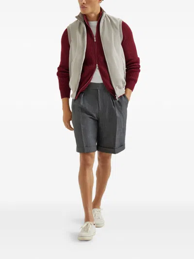 Brunello Cucinelli Down Vest In Neutral