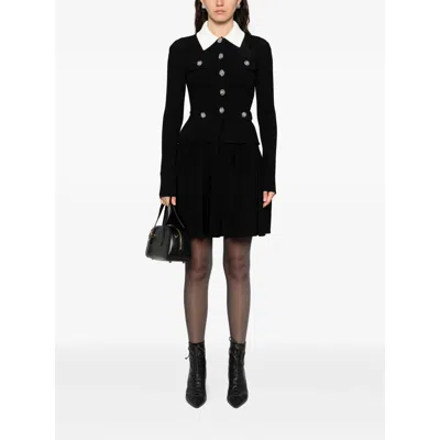 Self-portrait Womens Self Portrait Tailored Long-sleeves Knitted Mini Dress In Black