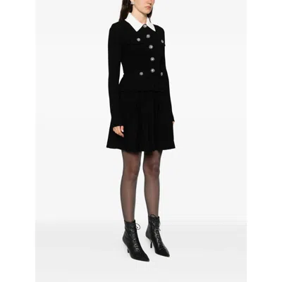 Self-portrait Womens Self Portrait Tailored Long-sleeves Knitted Mini Dress In Black