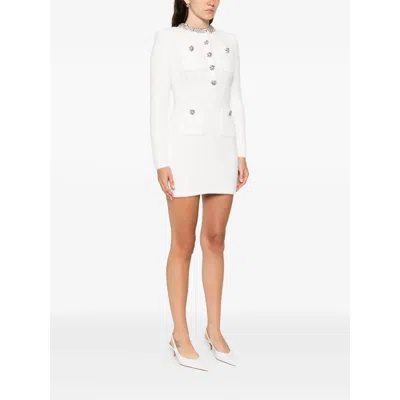 Self-portrait Embellished Pocket Mini Dress In Neutral