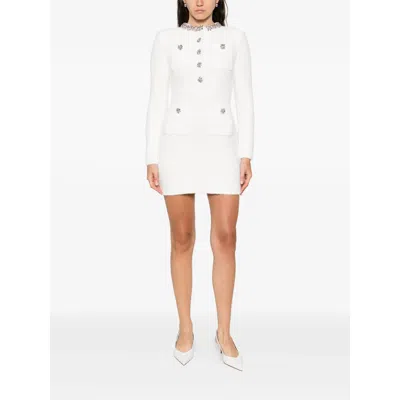 Self-portrait Embellished Pocket Mini Dress In Neutral