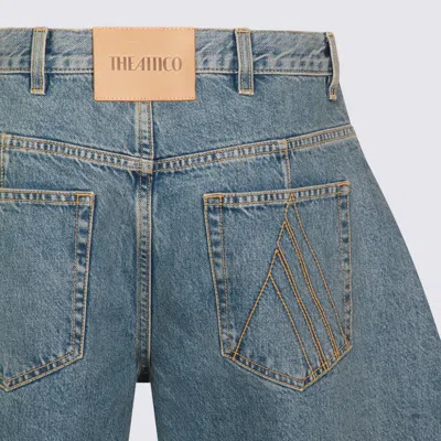 Attico Straight Trousers With Pockets And Belt Loops In Blue