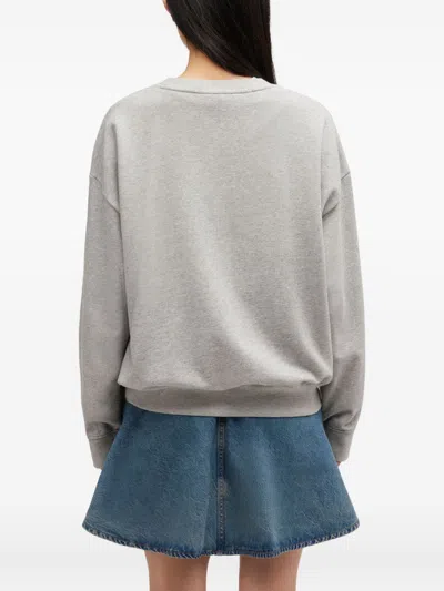 Ganni Women Margot Kitty Organic Cotton Sweatshirt In Gray