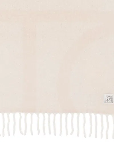 Totême Monogram Jacquard Scarf In Neutral