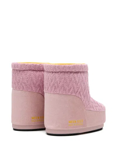 Moon Boot X Guest In Residence Slip-on Knit Ankle Boots In Pink