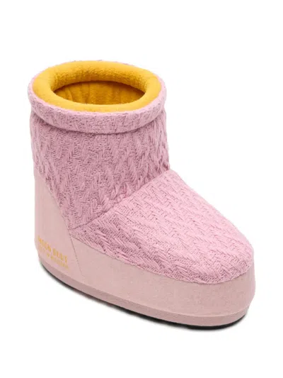 Moon Boot X Guest In Residence Slip-on Knit Ankle Boots In Pink