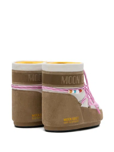 Moon Boot X Guest In Residence Suede Boots With Beads In Multi