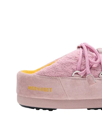 Moon Boot X Guest In Residence Slip-on Knit Ankle Boots In Pink