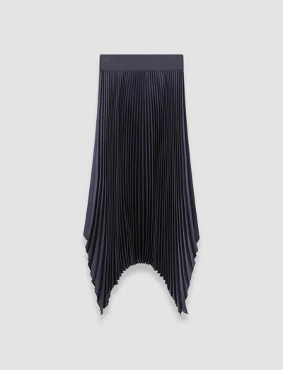Joseph Ade Knit Weave Plissé Skirt In Blue