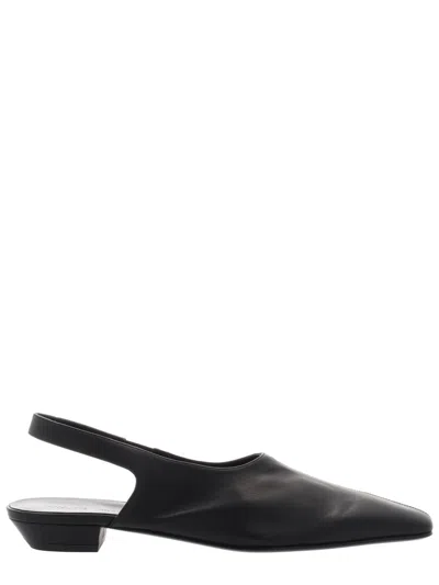Khaite Celia Slingback Flat Shoes In Black
