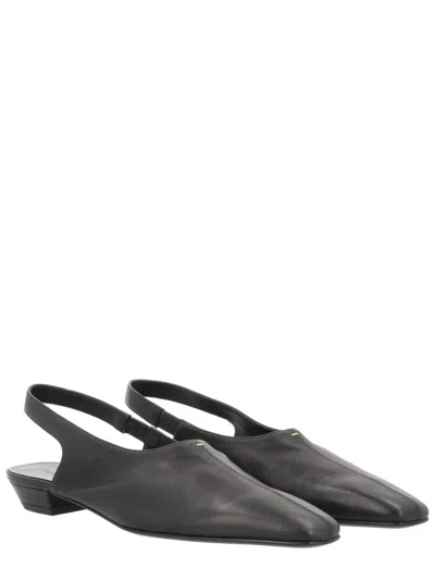 Khaite Celia Slingback Flat Shoes In Black
