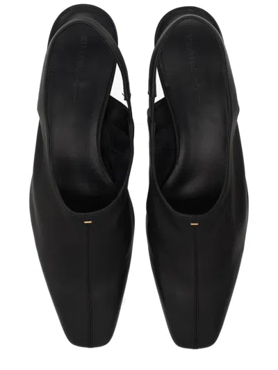 Khaite Celia Slingback Flat Shoes In Black