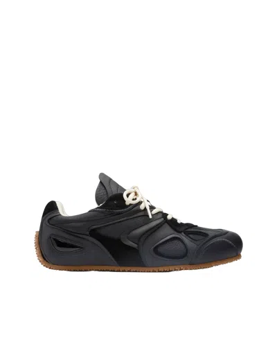 Axel Arigato Slow Runner Black Sneaker With Insert Design And Grooved Sole In Leather And Suede Woman