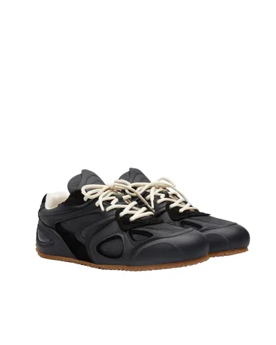 Axel Arigato Slow Runner Black Sneaker With Insert Design And Grooved Sole In Leather And Suede Man In Black