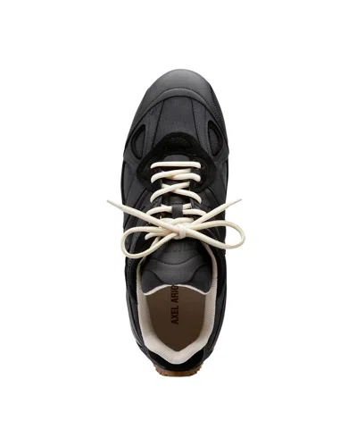 Axel Arigato Slow Runner Black Sneaker With Insert Design And Grooved Sole In Leather And Suede Man In Black