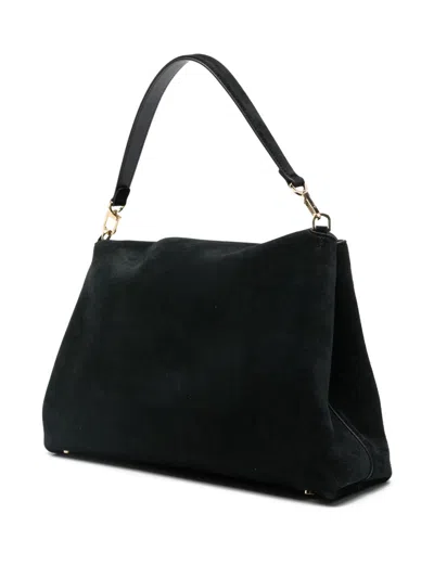 Totême Toteme T-lock Suede Leather Tote Bag In Black