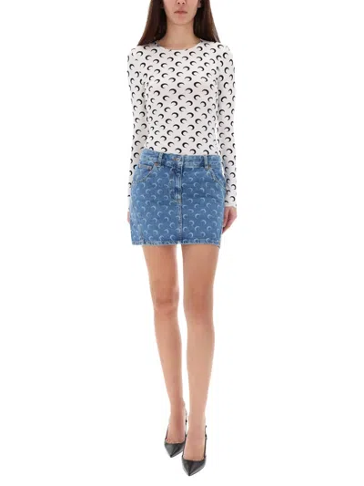 Marine Serre Moon Round Neckline Top In White