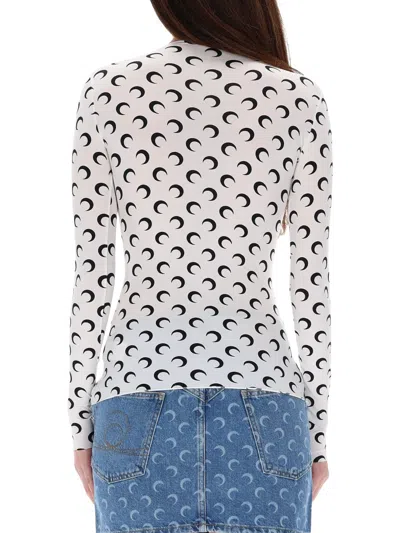Marine Serre Moon Round Neckline Top In White