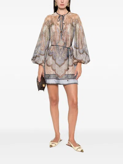 Zimmermann Wanderlust Silk Tunic In Blue