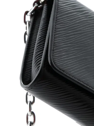 Pre-owned Louis Vuitton Twist Chain Wallet Epi Leather Crossbody Bag In Black
