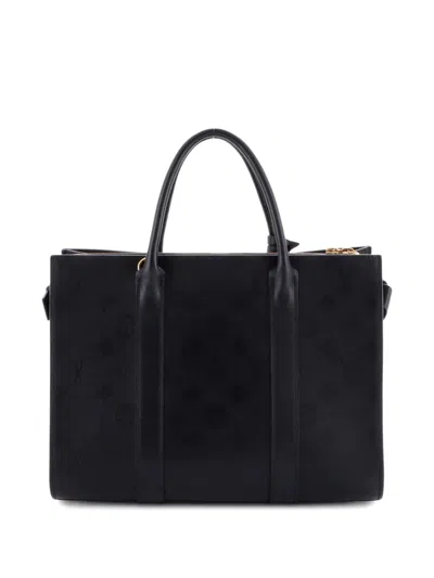 Pre-owned Louis Vuitton Very Monogram Leather Mm Tote Bag In Black